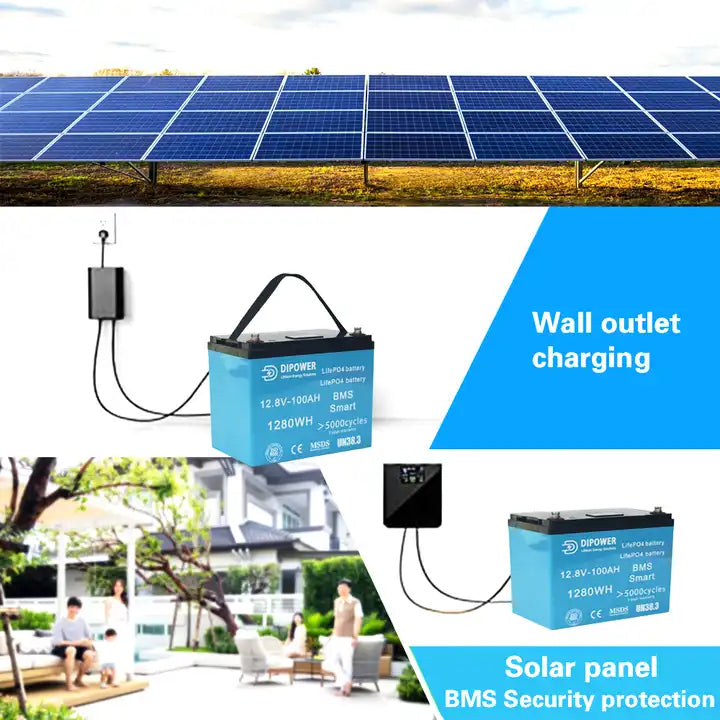 Batteria ricaricabile Europa 12v100Ah agli ioni di litio LiFePO4 con schermo 